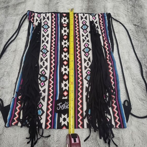 Justice black drawstring backpack - Picture 3 of 4